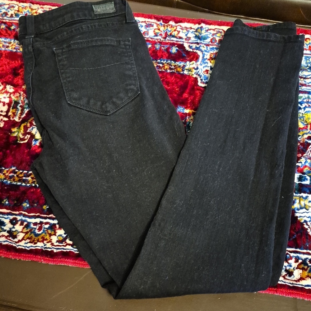 Paige Skyline Skinny Ink Black premium Denim Jeans.Made In U.S.A.(#1626A)